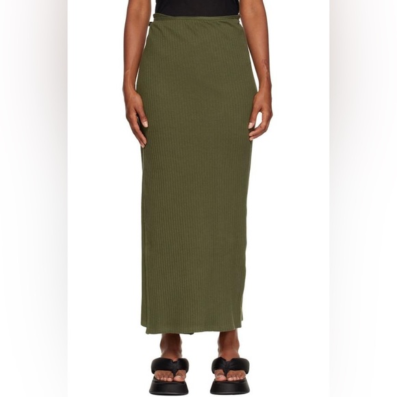 BASERANGE large Brig/wrap skirt, cotton/recycled cotton, ero green - Picture 5 of 10